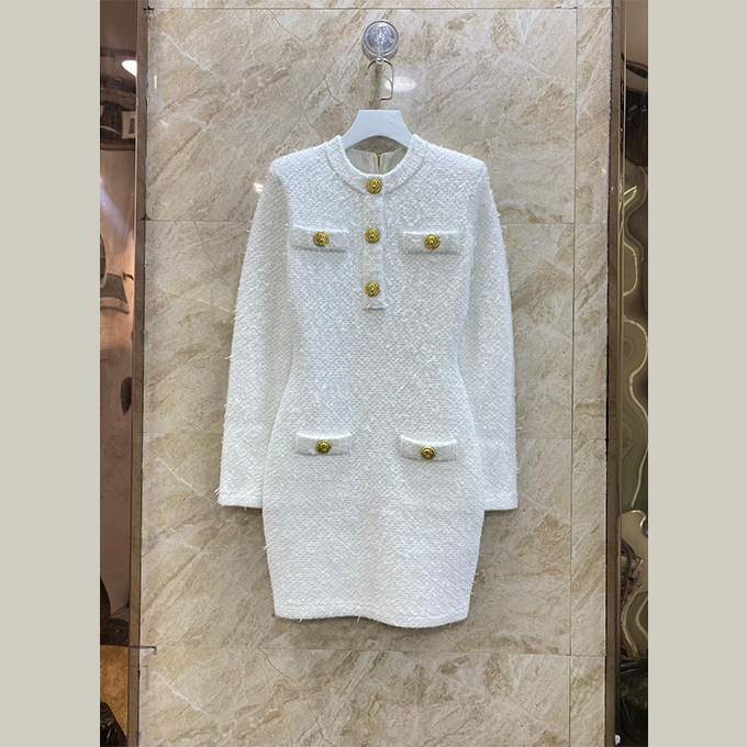 balmain tweed mini dress